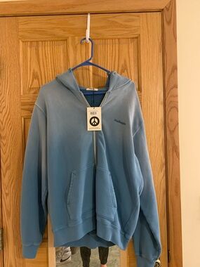 NWT MadHappy Light Blue Zip-Up Hoodie